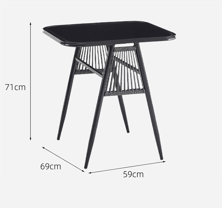Modern and simple outdoor balcony rattan table and chair set, courtyard leisure three-piece set, garden tea table and chair set pic 11