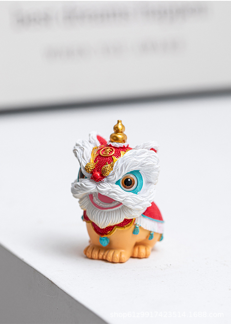 乔迁之喜中式醒狮国潮摆件客厅酒柜电视柜玄关桌面招财装饰品摆件国潮详情15