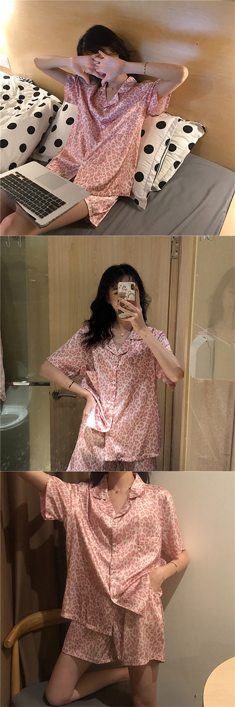 ins Fresh pajama women Summer short sleeves and shorts Korean cardigan plus-size Korean Japanese-style home wear two-piece set pic 18