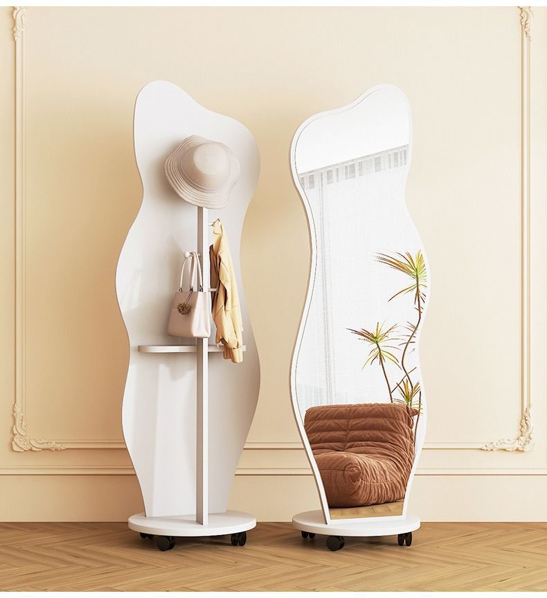 全身镜高清不变形家用旋转异形镜客厅落地网红镜立式挂衣架镜详情17
