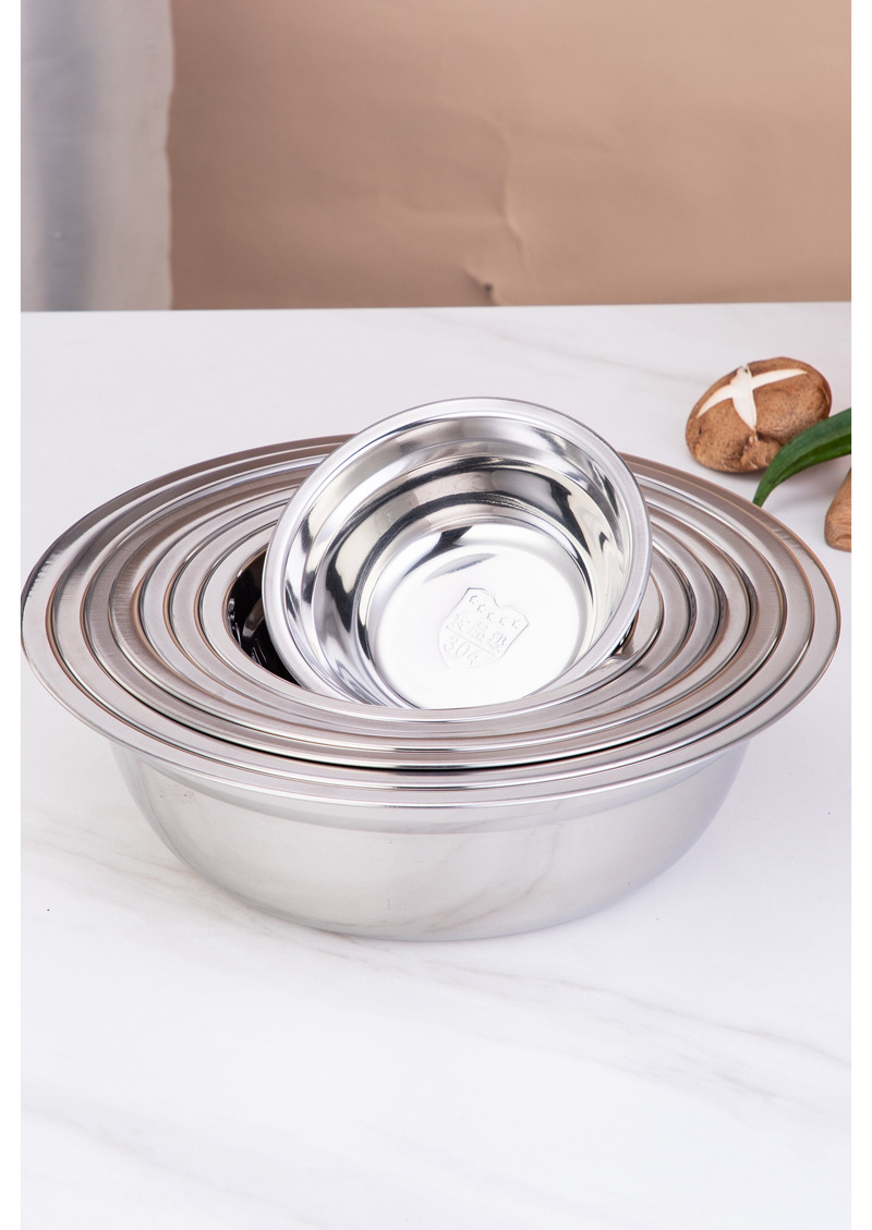 Non-magnetic stainless steel soup bowls, household round soup bowls, small bowls, soup bowls, vegetable bowls, rice bowls, cafeteria seasoning bowls wholesale pic 19