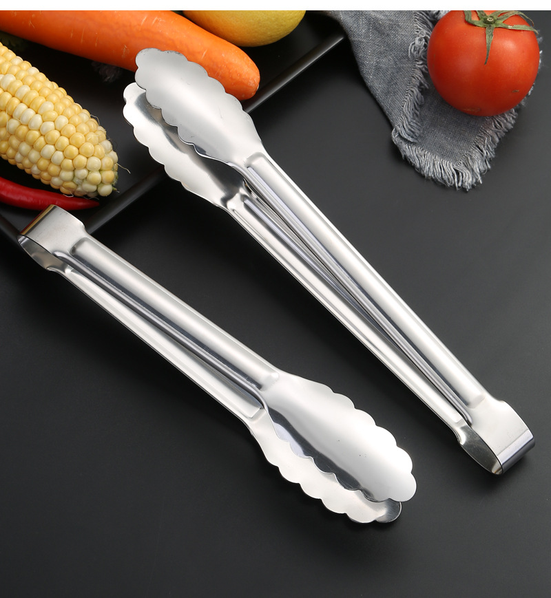 不锈钢加厚梅花夹食品夹户外多功能烧烤食物夹家用面包烘培牛排夹详情16