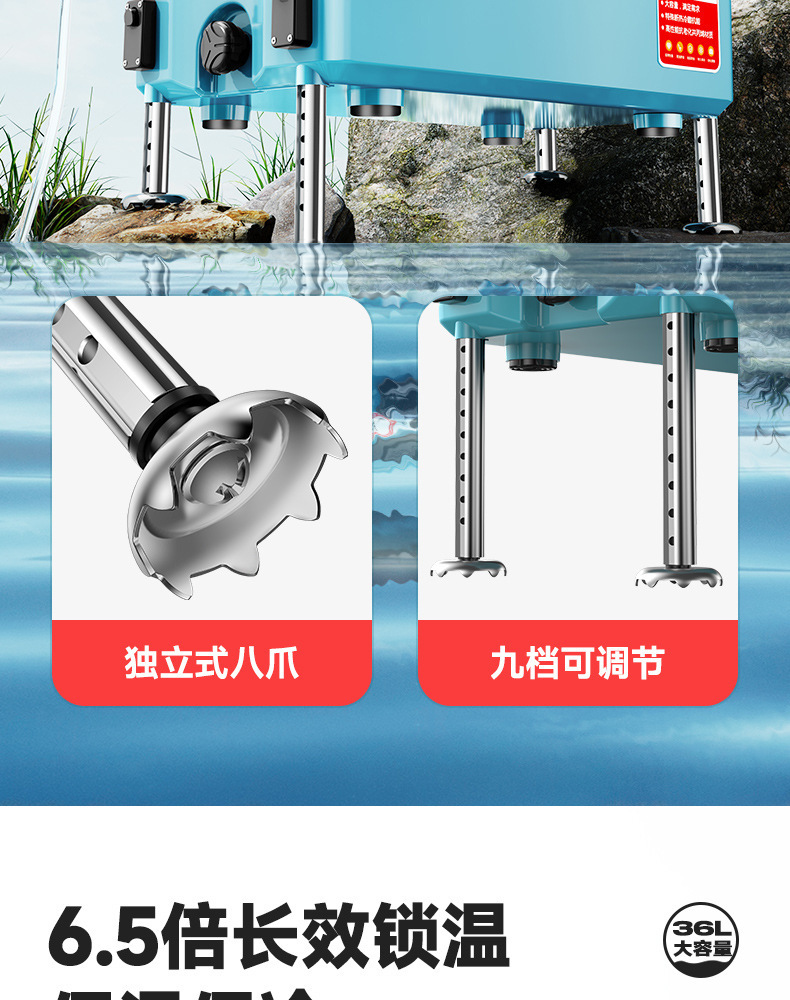 钓箱32升全套钓箱多功能可坐折叠椅钓鱼箱台钓增氧取水保鲜箱钓箱详情15