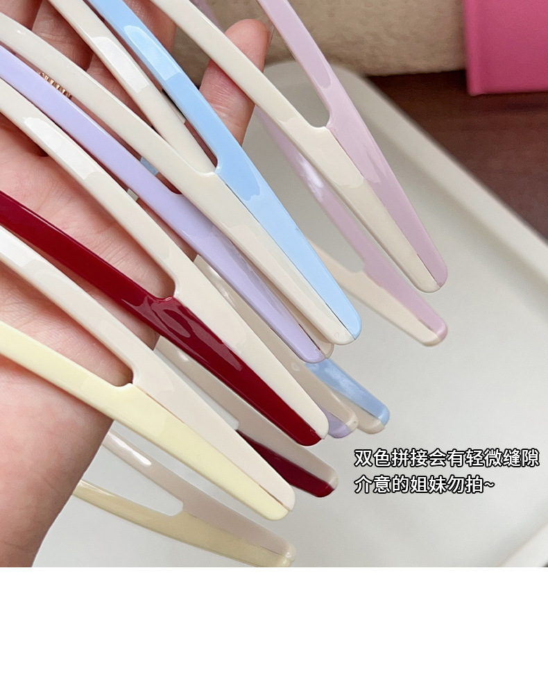 Fresh double-layer color-blocking hair band, versatile for commuting, fine-edge headband, a new hair-pressing headband for spring and summer girls to wash their faces pic 12