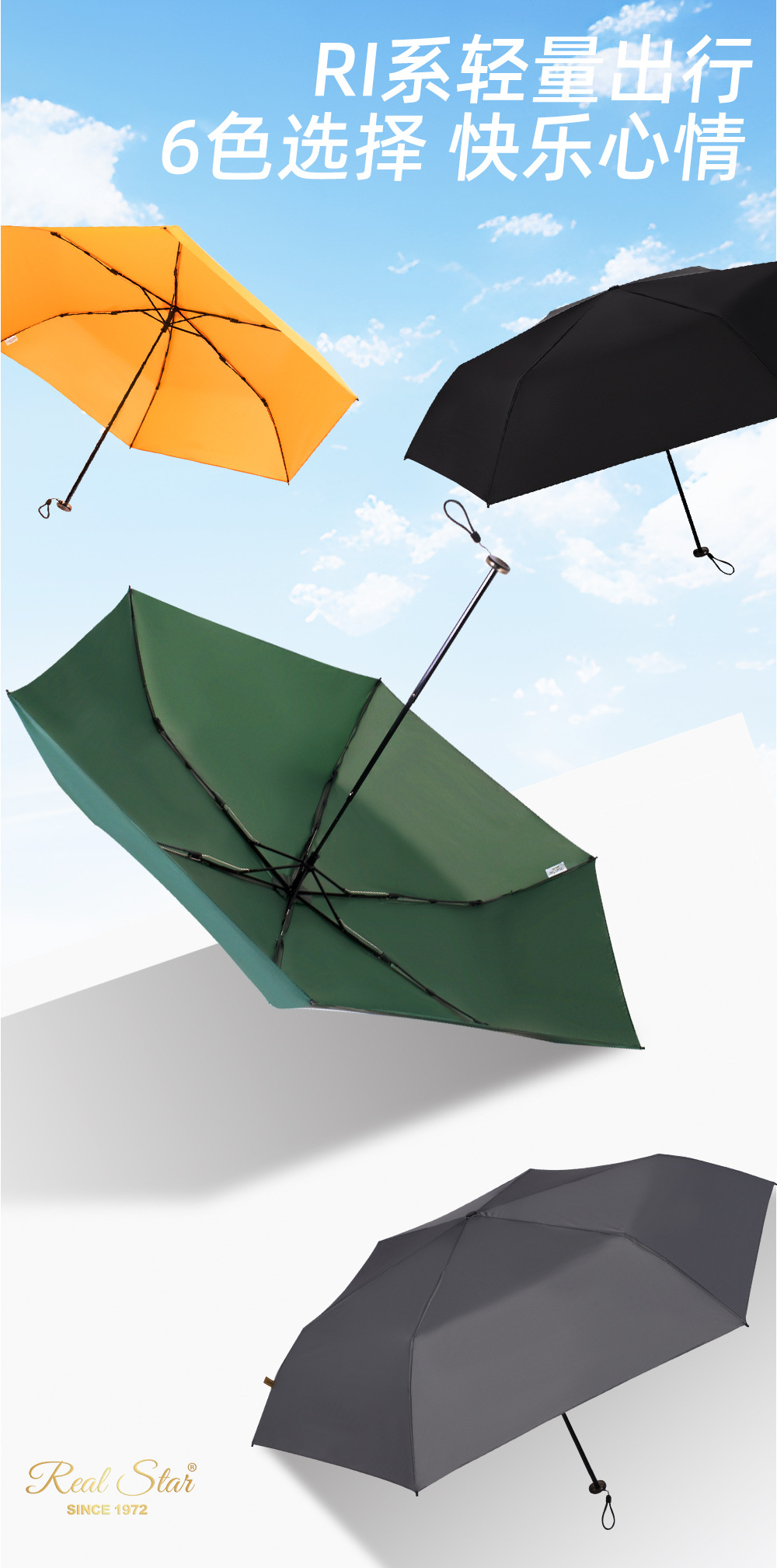 100g ultra-light new three-fold sun umbrella, manual aluminum alloy folding umbrella, color rubber sunshade umbrella, all-weather and all-weather umbrella pic 3