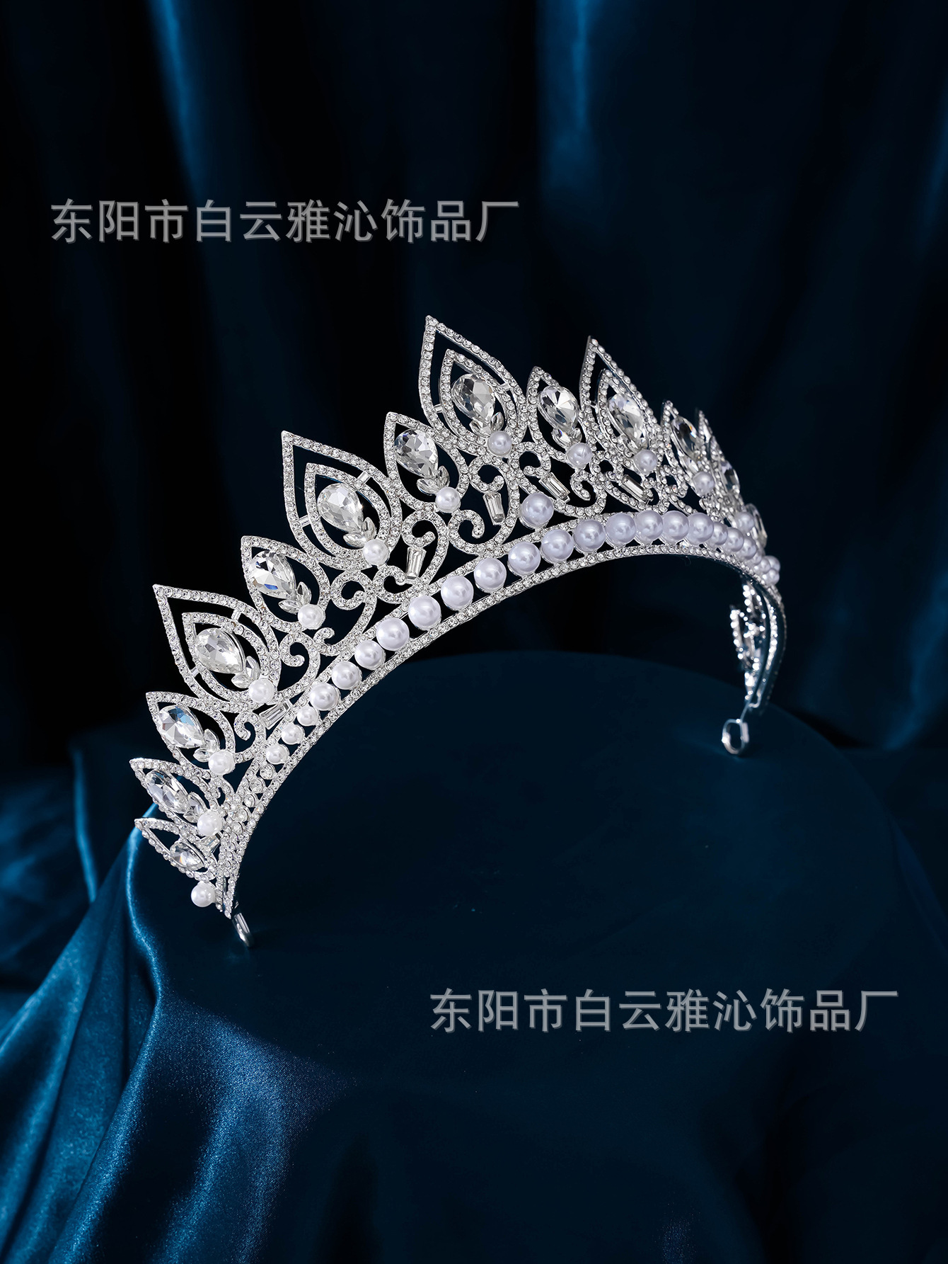 New diamond silver princess headwear, grand wedding dress, super glittering crystal, luxurious goddess bride wedding crown pic 12
