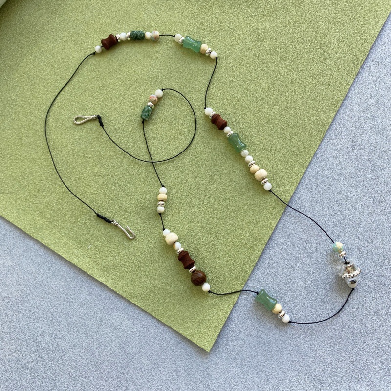 新款云松木珠串珠项链小众轻奢高级感多种戴法气质长款腰链卫衣链详情6