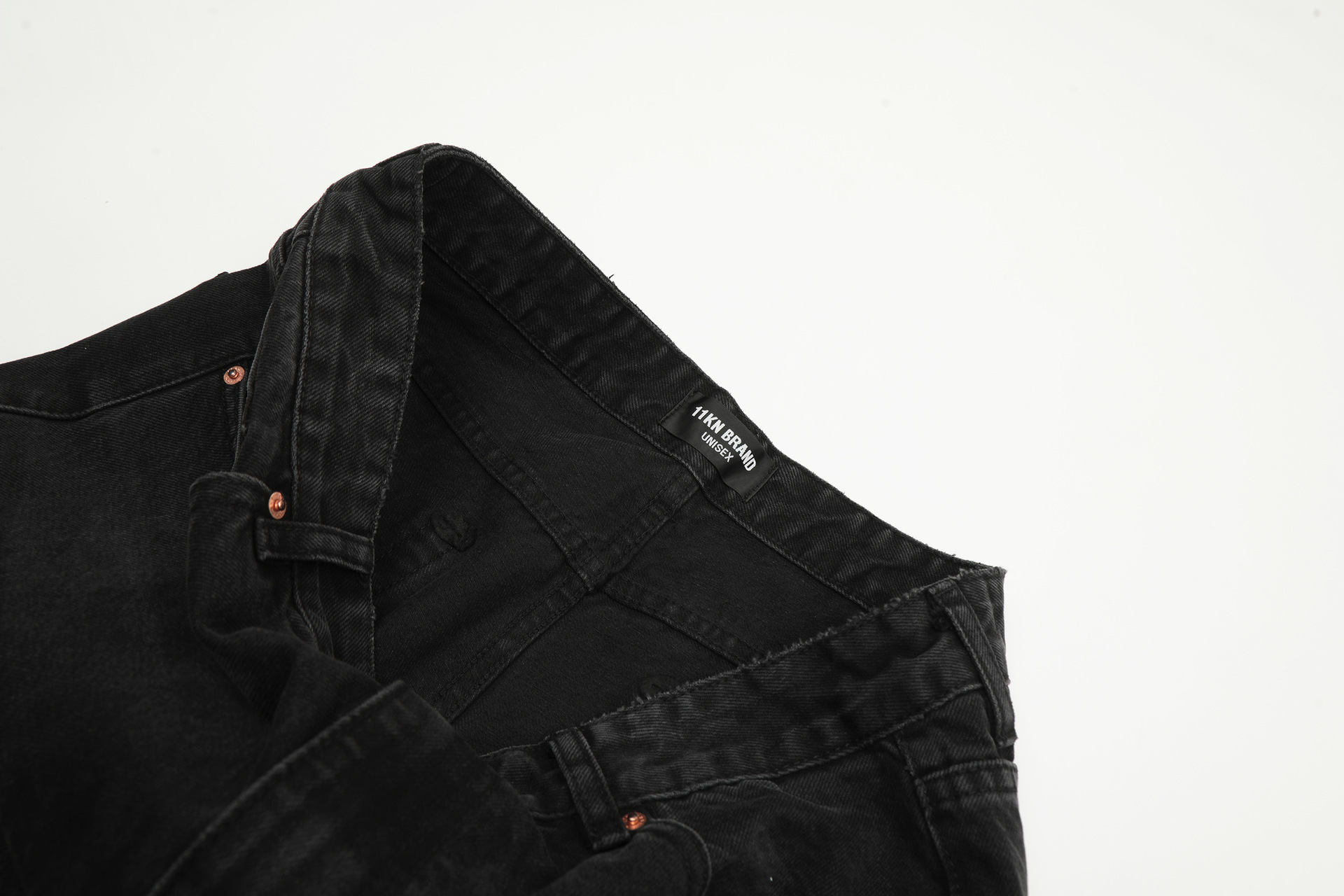 11KN美式高街vibe水洗牛仔裤男女宽松直筒显瘦cleanfit长裤子跨境详情6