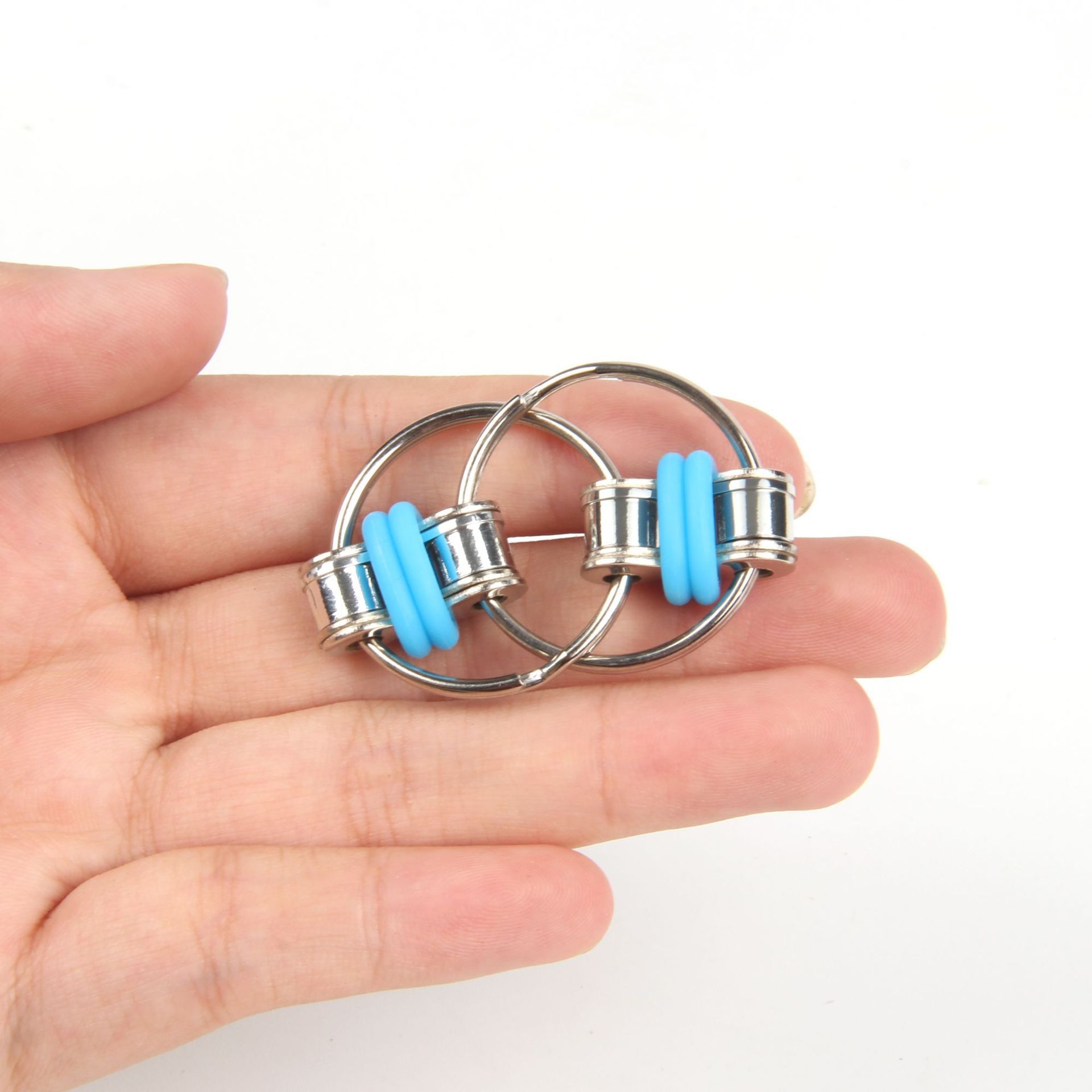 fidgetcube发泄自行车铁链解压金属钥匙扣减压链条详情1