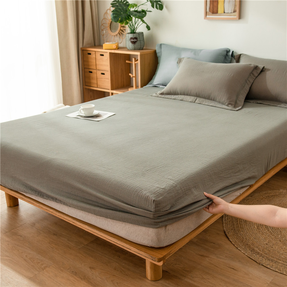 Pure cotton yarn-dyed jacquard double-layer gauze bed cover, single piece of all-cotton gauze mattress protective cover, bedspread, bed cover, single piece of bedding pic 31