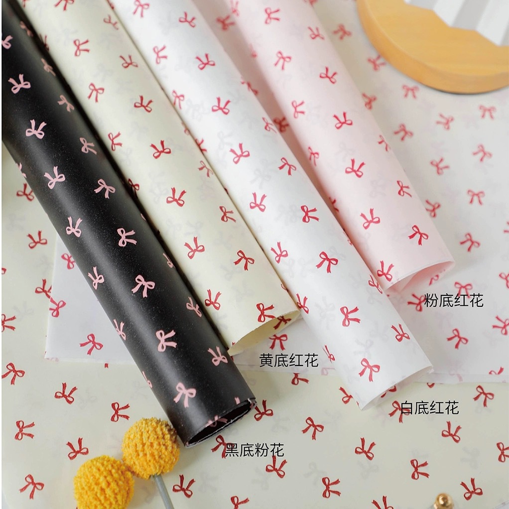 Bow, pear paper, bouquet wrapping paper, floral art material, high-end feel, fresh flower packaging paper, store wrapping paper pic 4