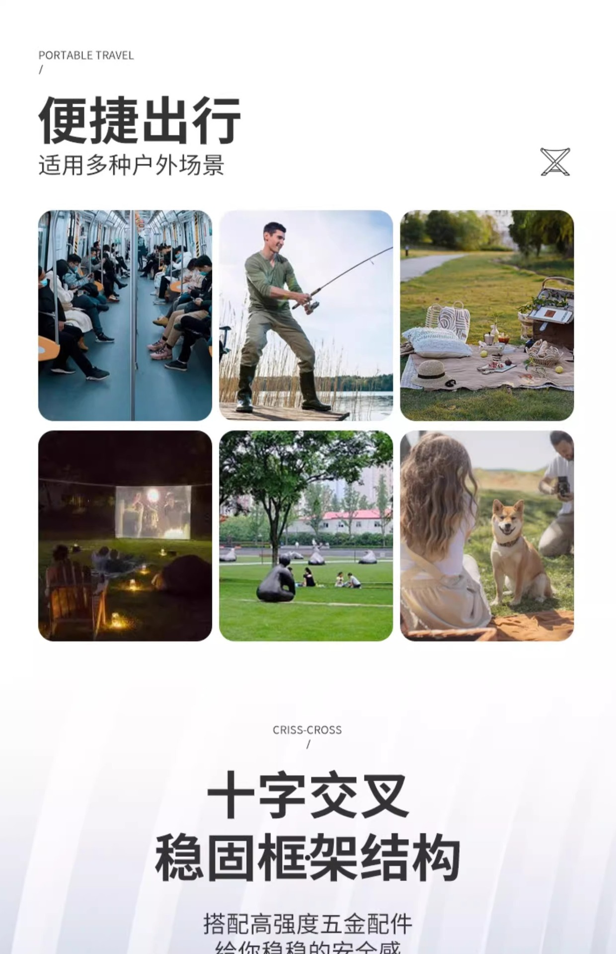 Outdoor folding chairs, wrought iron portable fishing, military training travel, outdoor camping stools, sturdy and ultra-light combat readiness benches pic 10