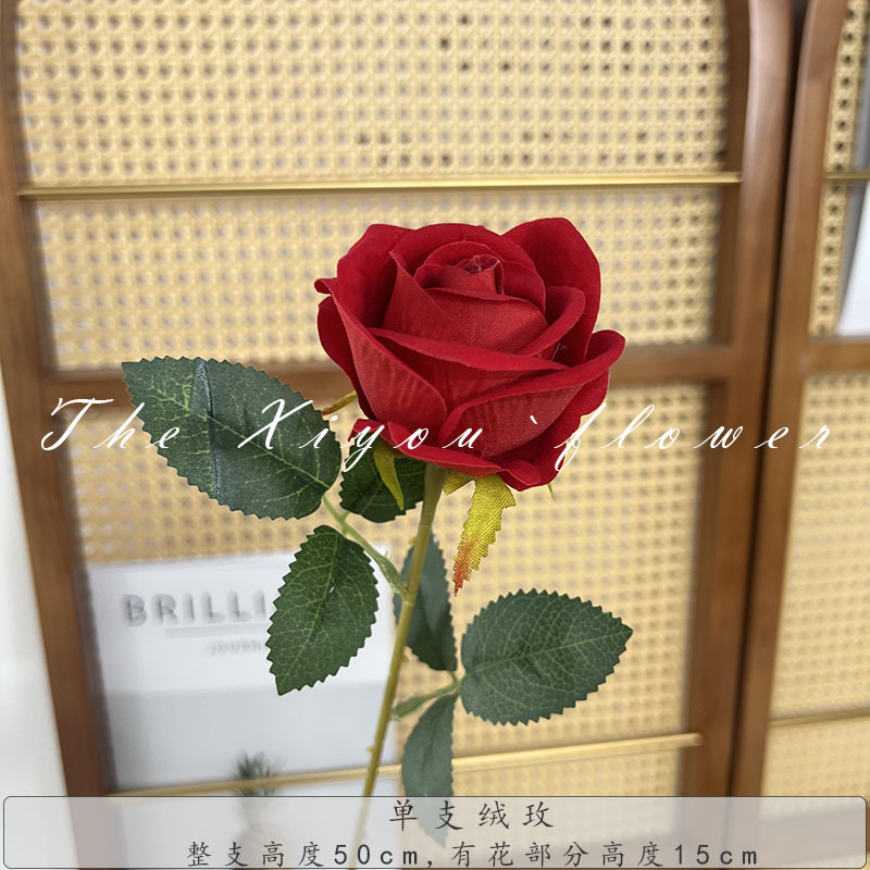 Single-branch velvet rose waterfall, romantic shopping mall park, popular check-in and photo backdrop, wedding arch, photography props pic 6