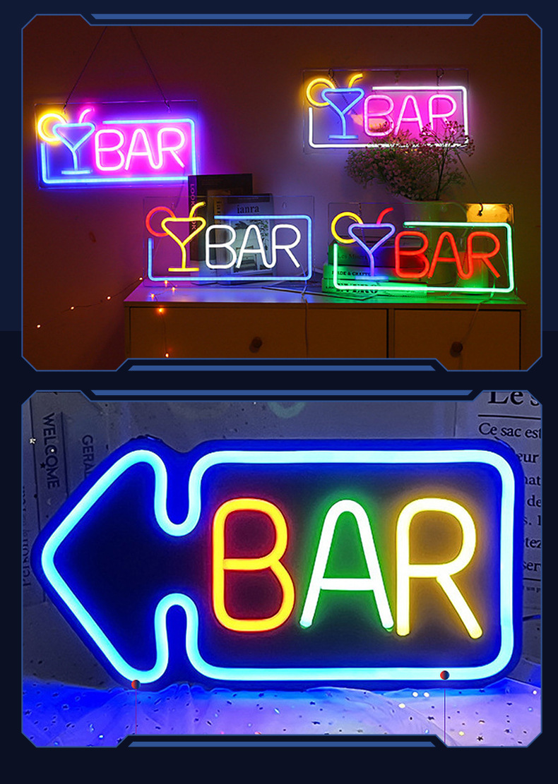 跨境LED霓虹灯 造型派对装饰灯广告牌室内装饰open悬挂发光字字母详情18