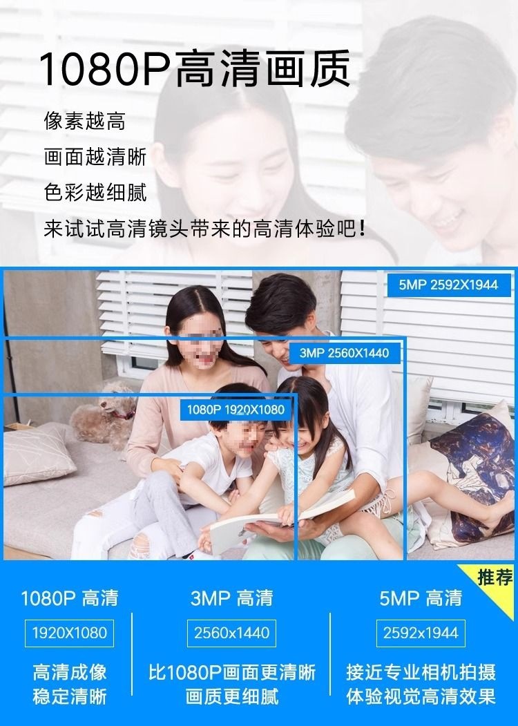 全景摄像头鱼眼监控360度无死角无线WiFi家用室内手机超广角高清详情11