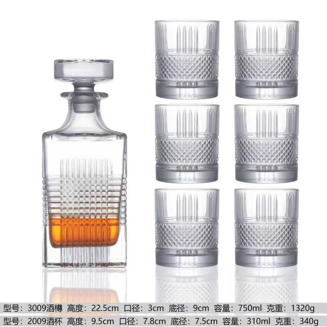 轻奢高档威士忌杯酒樽套装家用啤酒杯洋酒杯复古纹路酒杯套装详情4