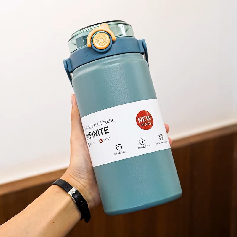 大容量吸管保温杯高颜值双饮水杯便携户外运动保温壶学生水壶详情11