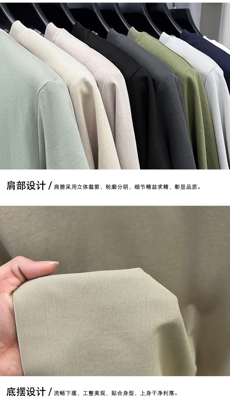 高端男士t恤夏半袖衣服男短袖男款高级感休闲刺绣男生打底衫批发详情27