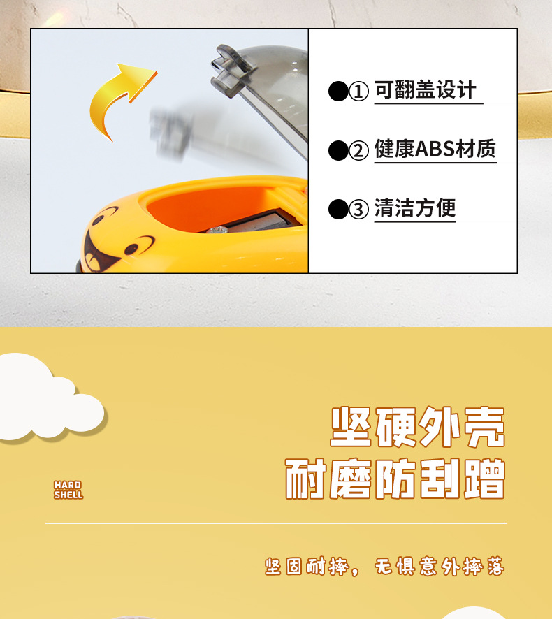 Yalong Cartoon Student Learning Pen Rolling Car Series shaped pen sharpener with eraser Creative Cross-border wholesale pic 4