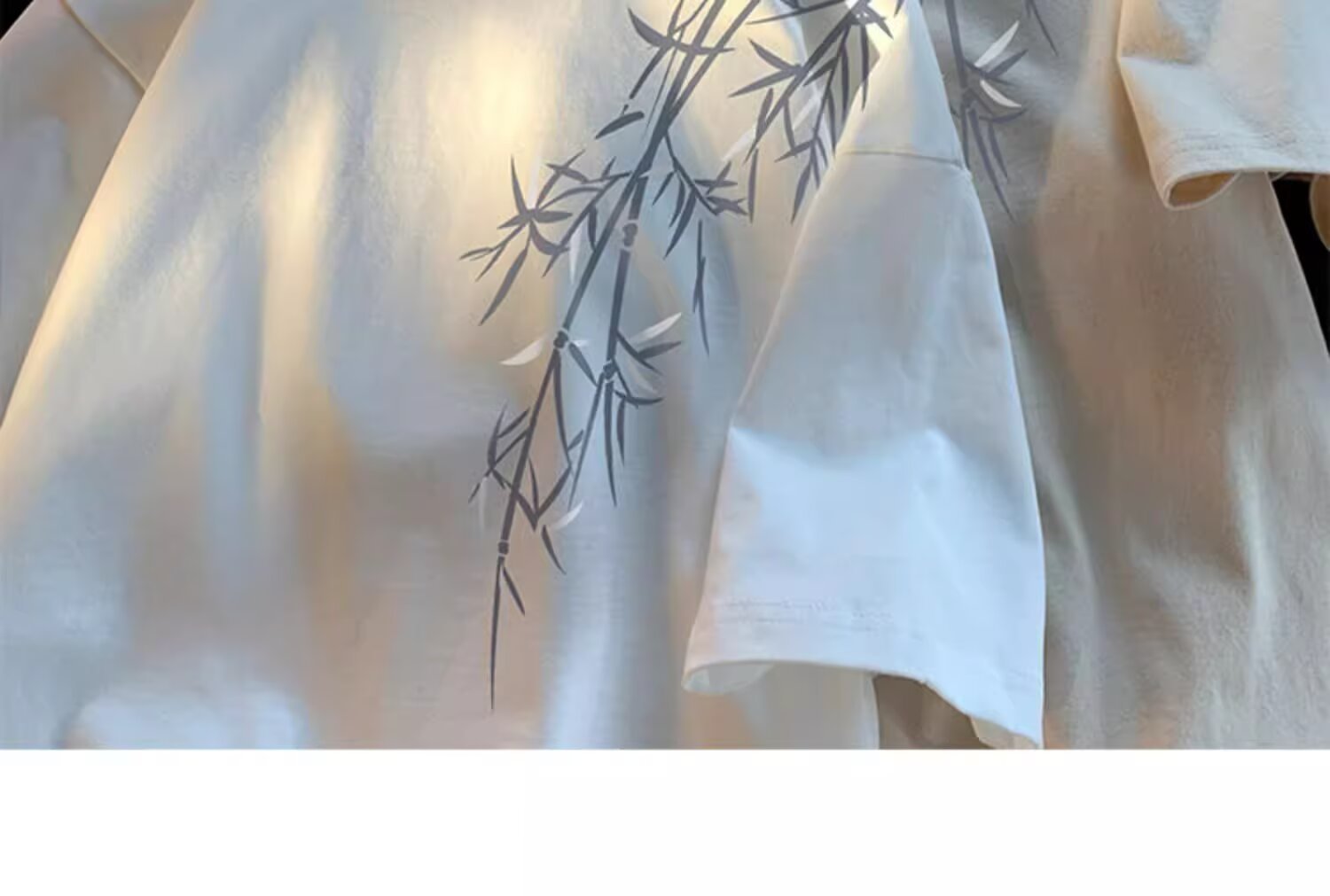 Pure cotton, new Chinese style, retro bamboo print short-sleeved T-shirt for men, summer trend, cool and stylish, loose round neck, half sleeve pic 29