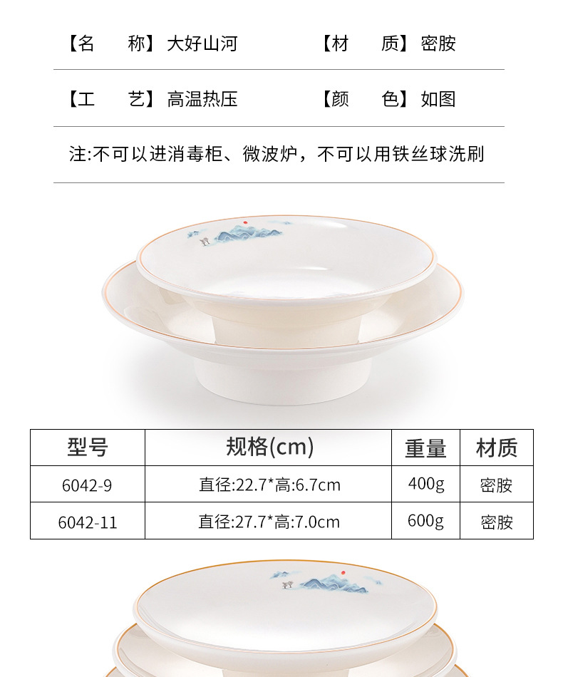 Melamine high foot plates, commercial hotel restaurant buffet cake and dessert display plates, fruit plates, cold dish plates, plastic pic 5