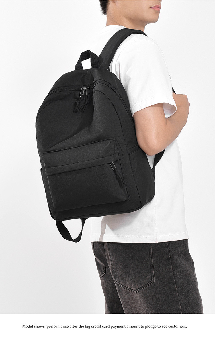 跨境休闲时尚双肩包简约潮流初高中大学生书包大容量户外旅行背包详情23