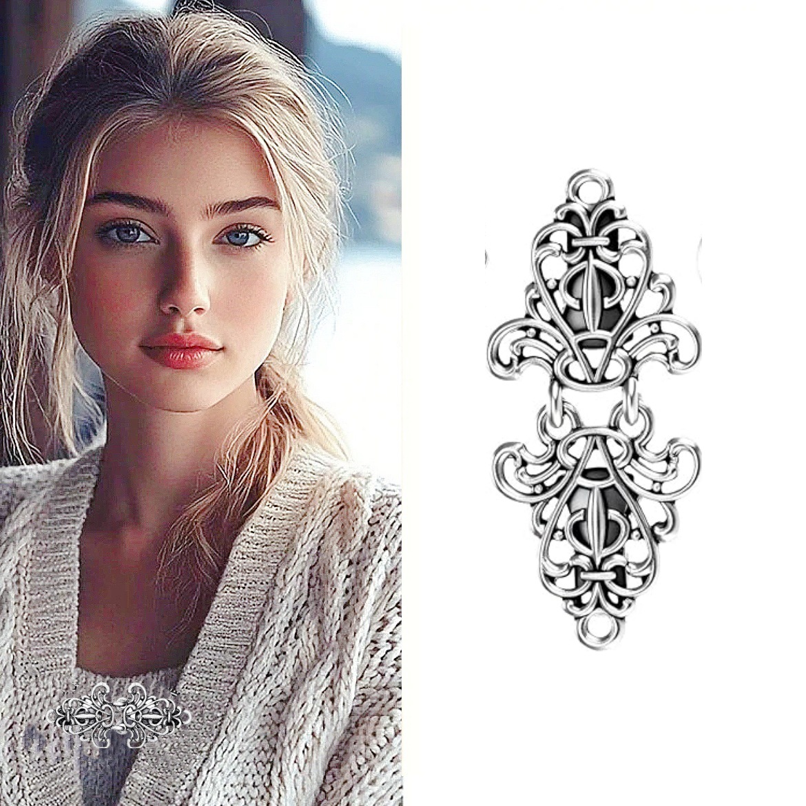 欧美复古合金毛衣夹丝巾开衫扣衬衣领夹防走光束紧夹胸针厂家直销详情10