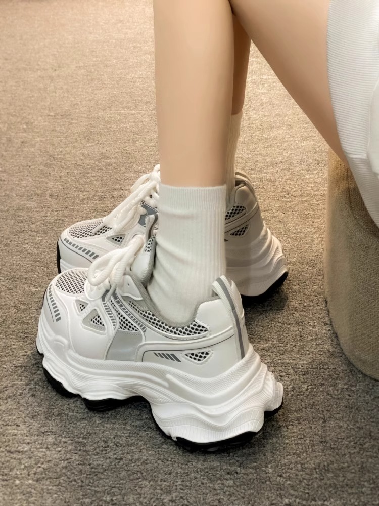 2025春夏季新款爆款老爹鞋女厚底增高轻便休闲运动鞋 网面透气百搭女式单鞋 潮流时尚舒适跑步鞋详情5