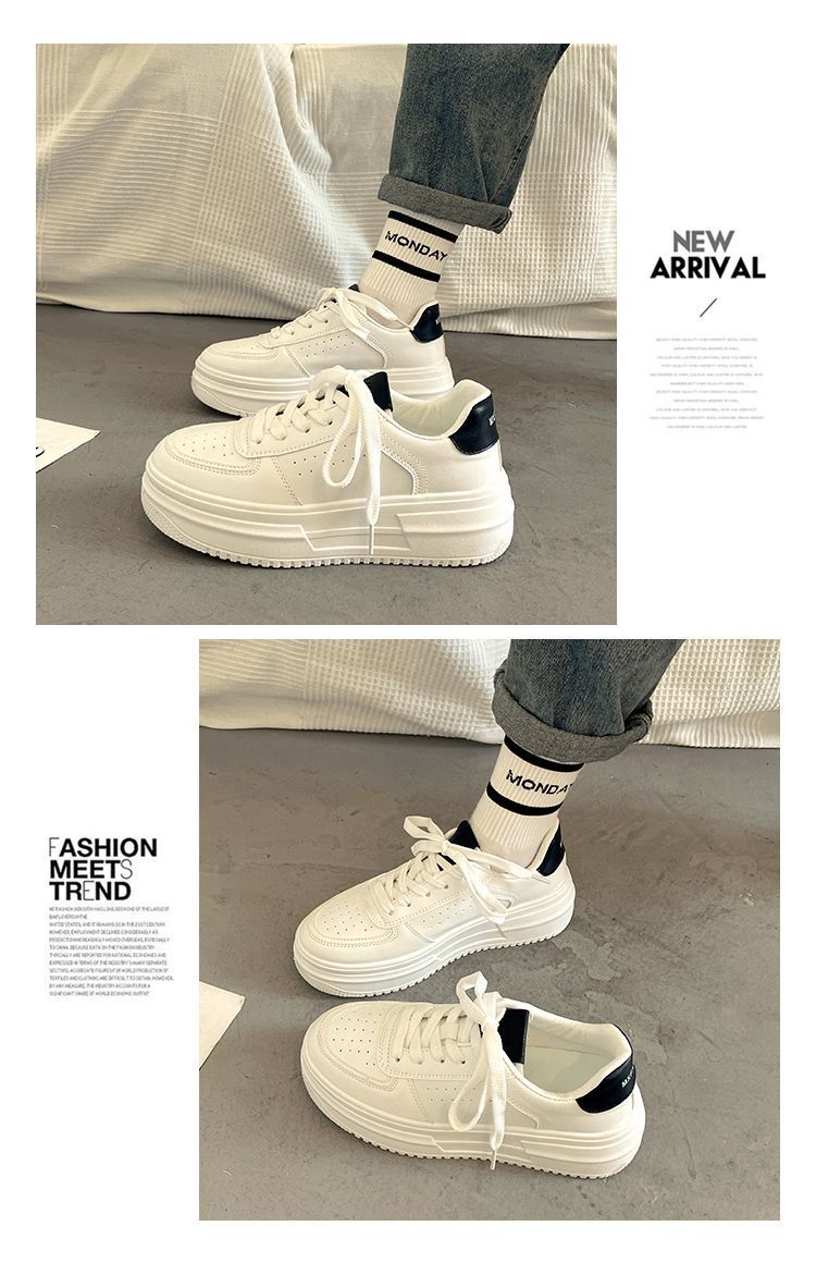 厚底小白鞋女2024新款薄款透气女运动休闲鞋子女增高6cm板鞋女Q-1详情13