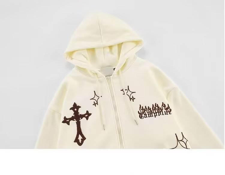 2023年跨境货源美式日系刺绣开衫连帽卫衣男宽松潮流百搭休闲外套详情14