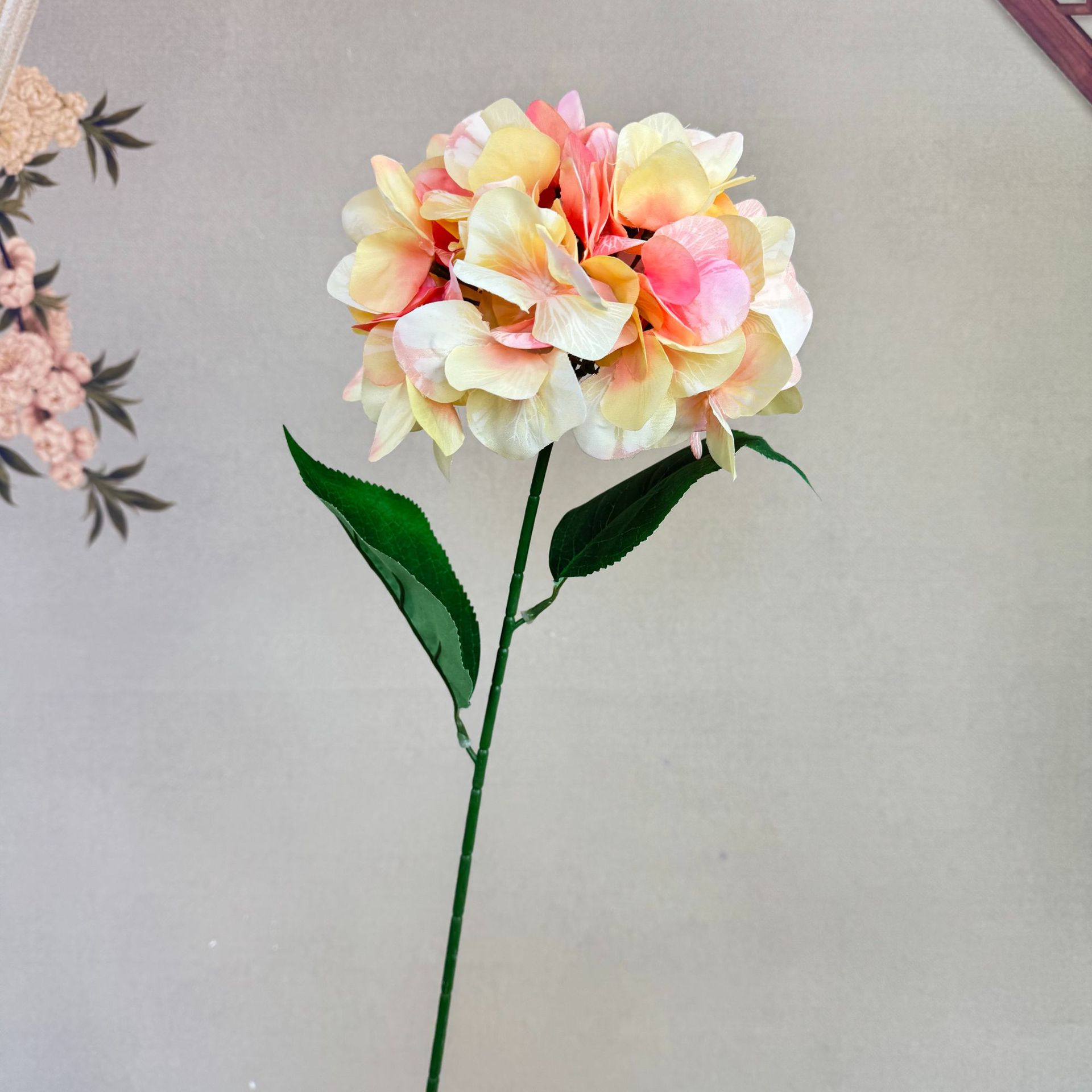 大单只丝印布绣球婚庆仿真花艺家居装饰假花绣球花仿真花束批发详情18