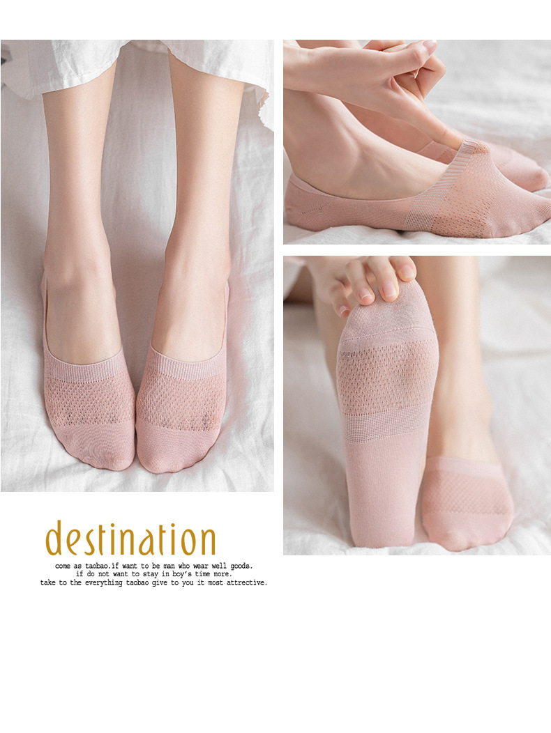 Summer thin boat socks for women, summer shallow mesh boat socks for women, silicone anti-slip and non-dropping, and low-top socks wholesale pic 9