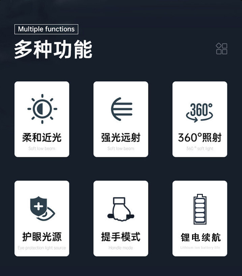 The new outdoor lantern 5800 camping lamp, solar-charged LED camping tent, multi-functional portable stretching lamp pic 3