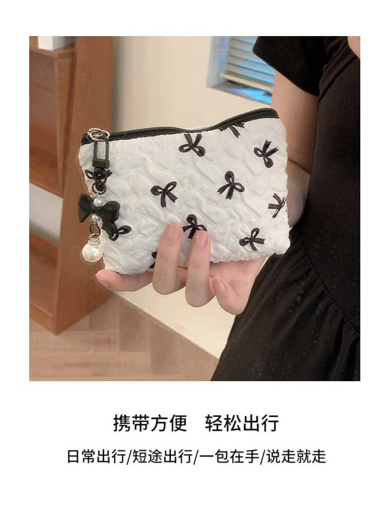 跨境蝴蝶结化妆包高颜值零钱包收纳包可爱化妆包大容量高级感包包详情10