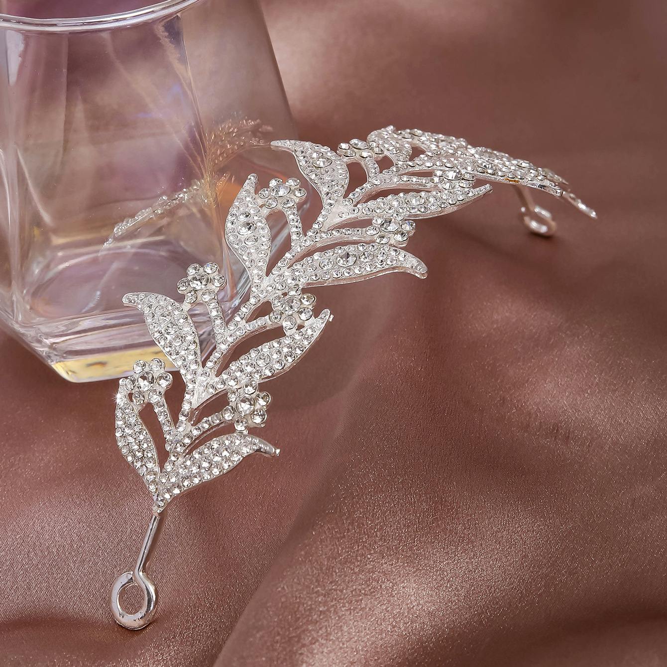 韩版时尚新娘王冠合金镶白色水钻新娘皇冠头饰树叶造型婚庆配饰详情11