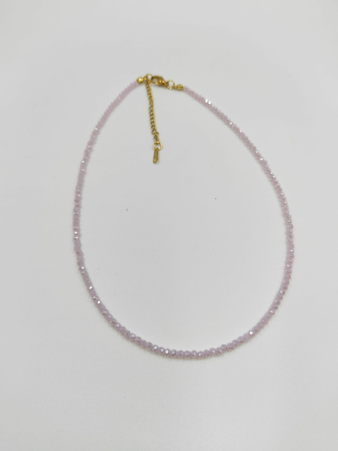 Korean-style exquisite and fashionable glass crystal necklace, versatile and elegant collarbone chain, light luxury necklace factory wholesale pic 2