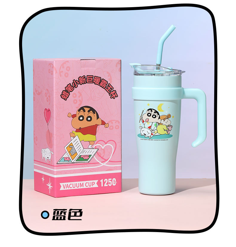 【正版蜡笔小新】新款卡通桌面保温杯保冷冰霸杯高颜值可爱吸管杯详情17