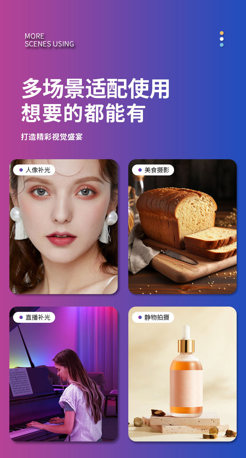 416平板补光灯摄影灯服装灯棒柔光补光专业摄影详情5