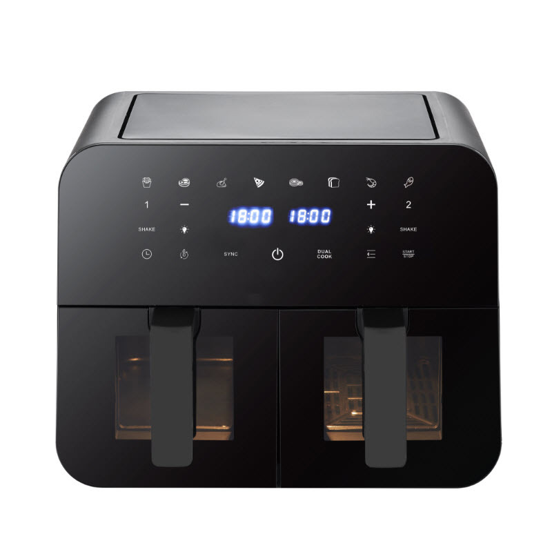 工厂现货外贸出口双锅空气炸锅9升可视大容量Air Fryer220v欧插详情4