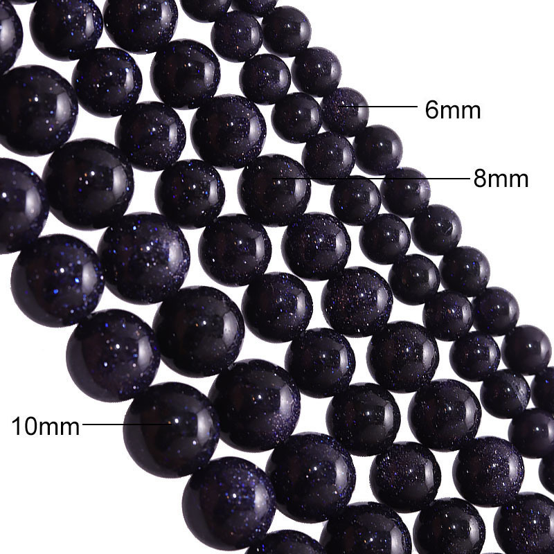 半成品批发天然蓝砂石散珠 优质蓝沙石diy手串珠饰配件佛珠批发详情6