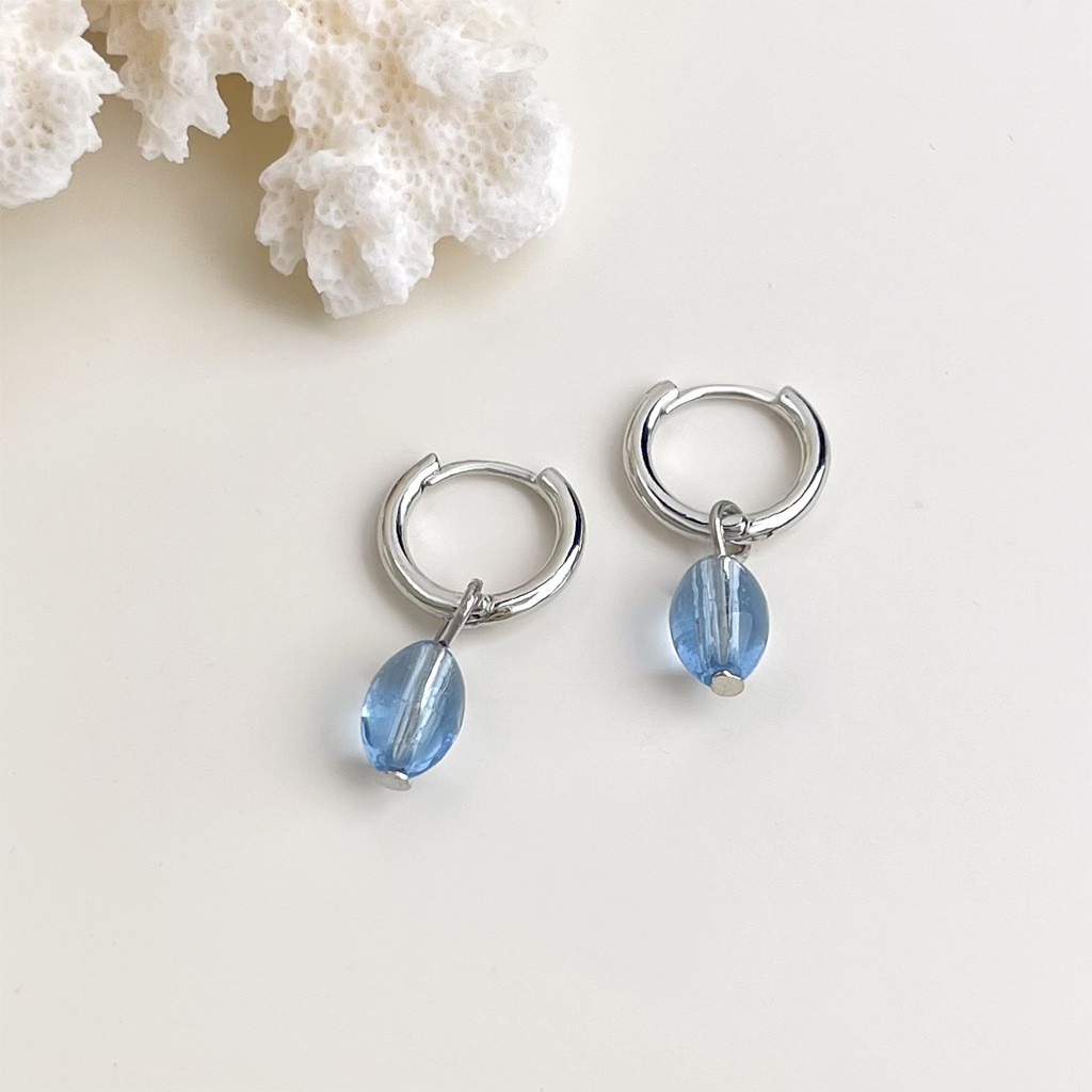 【 Sea Blue Series 】 Summer new original design, handcrafted, fresh and vacation-style blue earrings, factory earrings for women pic 6