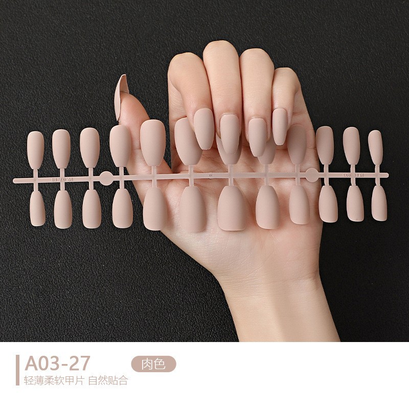 Custom-made matte ballet nail strips, nail plates, nail patches, 24 pieces, matte coffin nails, false nails, manicure pic 6