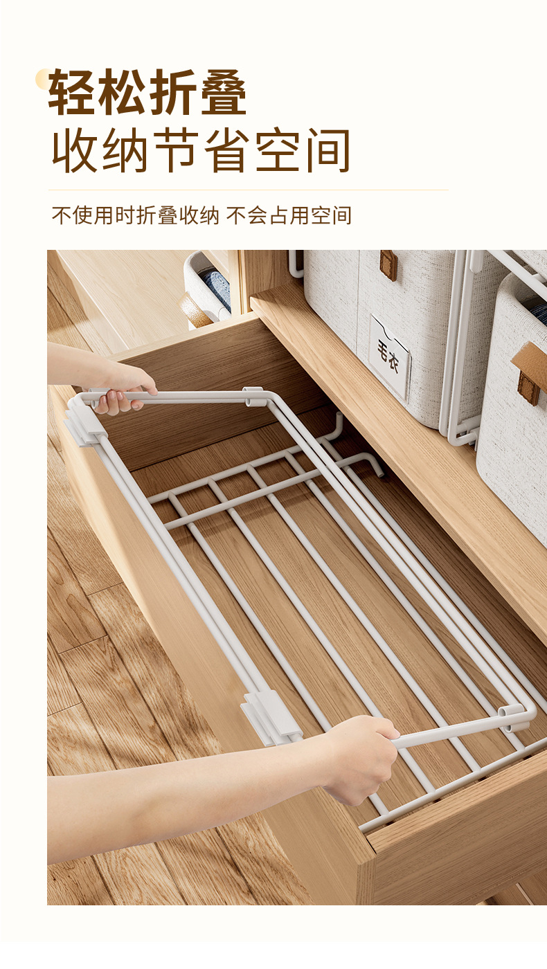 棉麻收纳筐带层架布艺可折叠家用衣物整理收纳盒带支撑钢架日用百货收纳防尘层架详情8