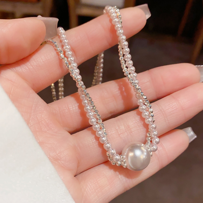 法式时尚珍珠双层项链女个性百搭气质温柔优雅锁骨链轻奢简约颈链详情13