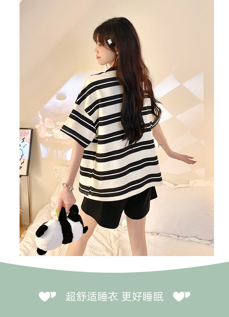 夏季短袖睡衣女士2025新款套装胖mm大码200斤可爱韩版卡通家居服详情8