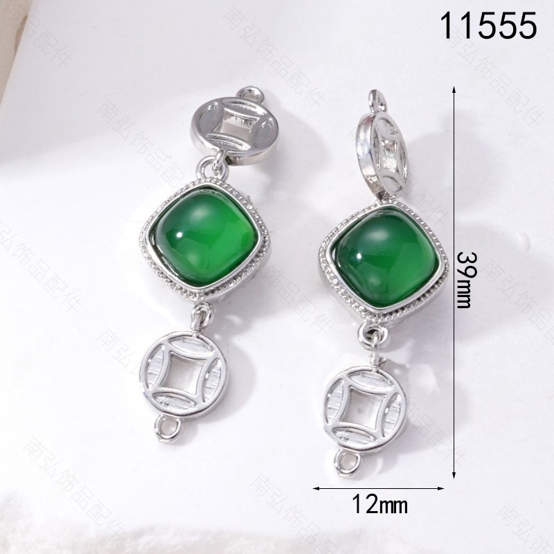 Pearl necklace clasp, copper coin imitation jade inlay clasp, press clasp, connecting clasp, sweater chain diy jewelry accessories pic 6