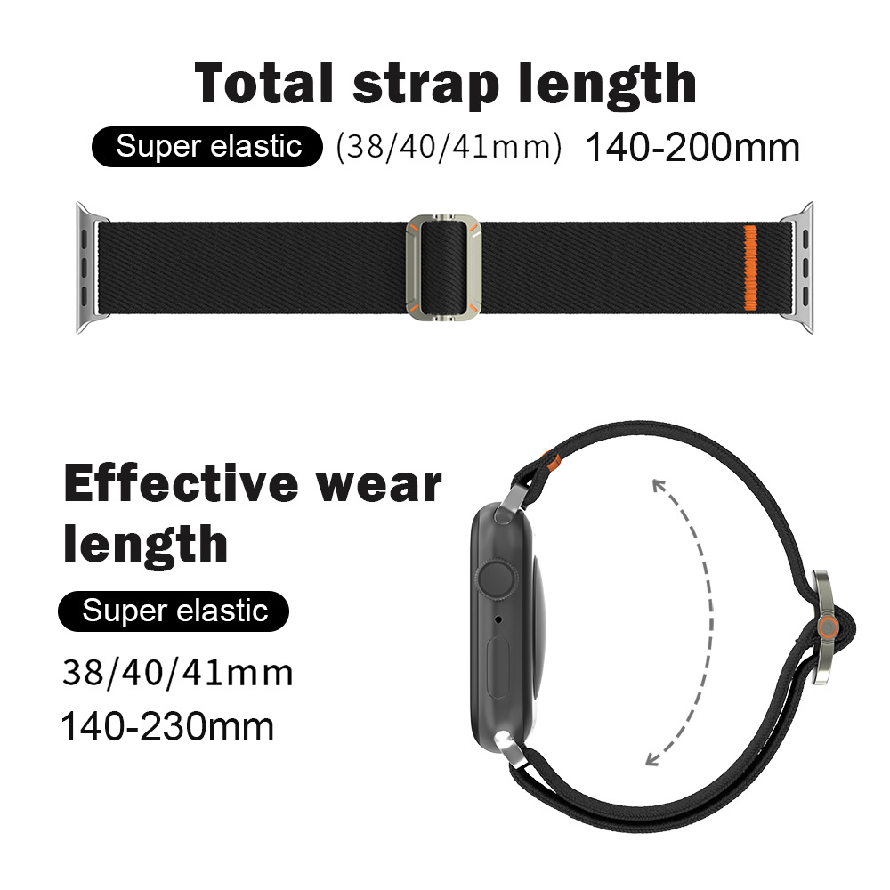 适用苹果尼龙手环苹果手表带iwatch10表带滴胶机械扣书包带车线款详情3