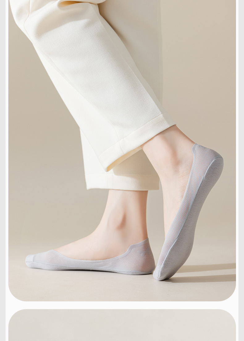 船袜女夏季薄款防滑不掉跟纯棉夏天单鞋冰丝浅口隐形袜子夏款短袜详情17