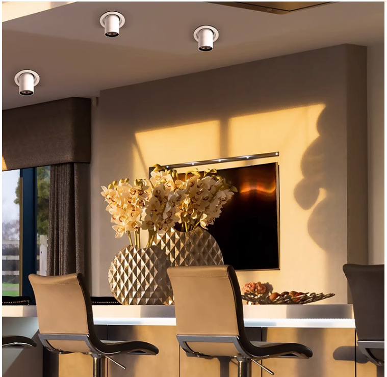 射灯无主灯小山丘嵌入式伸缩灯可调角度服装店家用商用防眩象鼻灯详情12