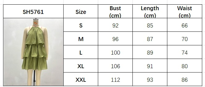 非洲气质甜美挂脖性感无袖连衣裙女欧美纯色女装蛋糕裙短裙新款夏详情1